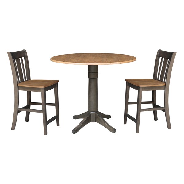 International Concepts Round 42 in W, 42 in L, 36.3 in H, Wood, Hickory/Washed Coal K45-42DPT-27B-S102-2 - main